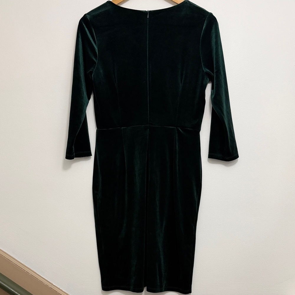 Ricki's Velvet Wrap Dress in Deep Green - Picture 8 of 10